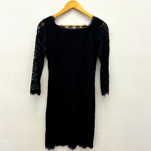DIANE VON FURSTENBERG black lace sheath dress